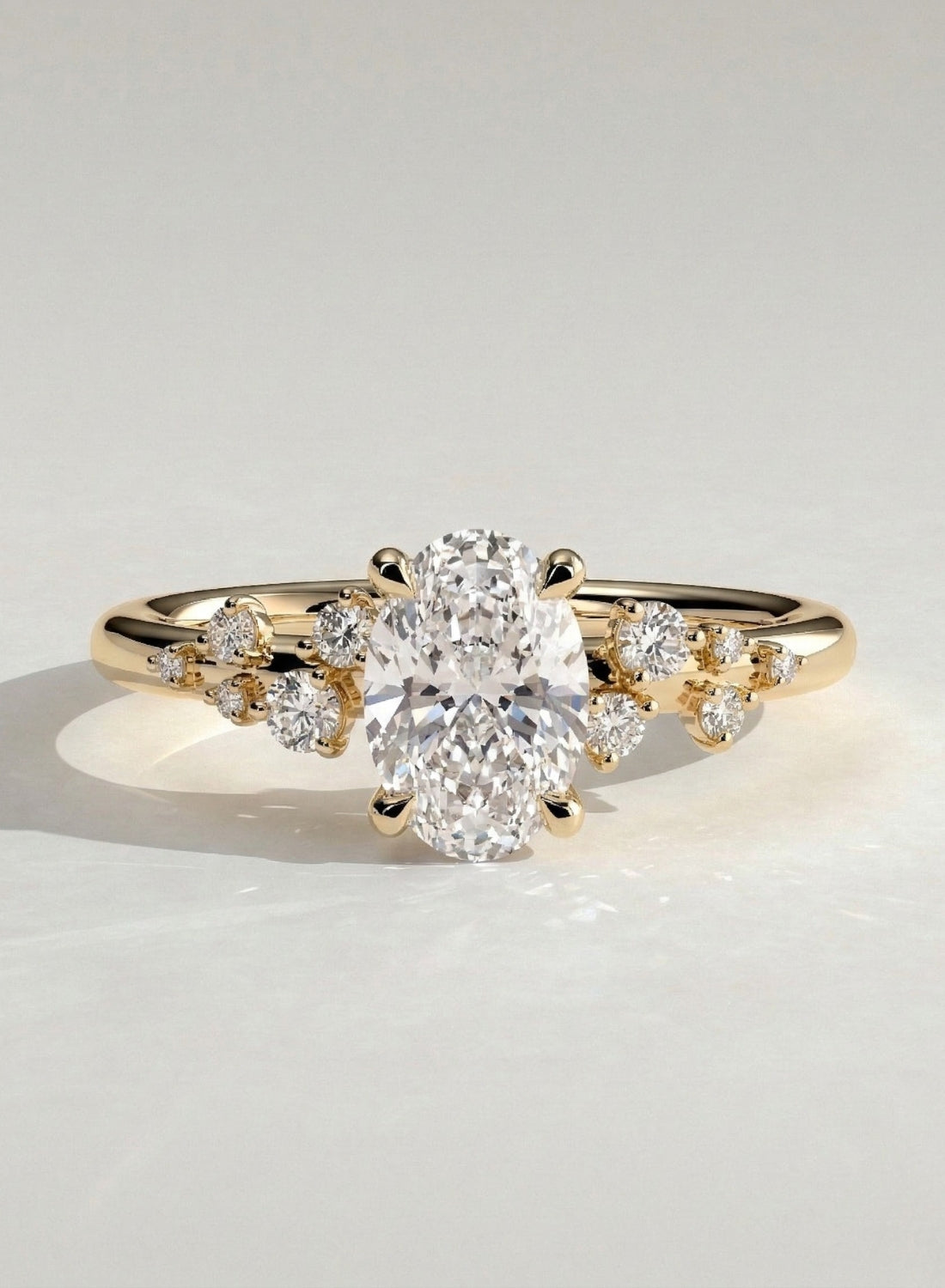 The Glowstar Ring - Oval Cluster Diamond Ring