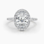 The Halo Glow Ring - Oval Halo Pave Diamond Ring