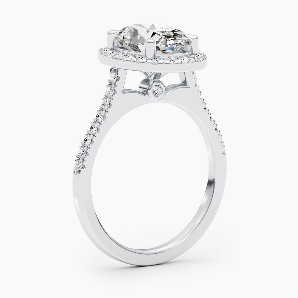 The Halo Glow Ring - Oval Halo Pave Diamond Ring
