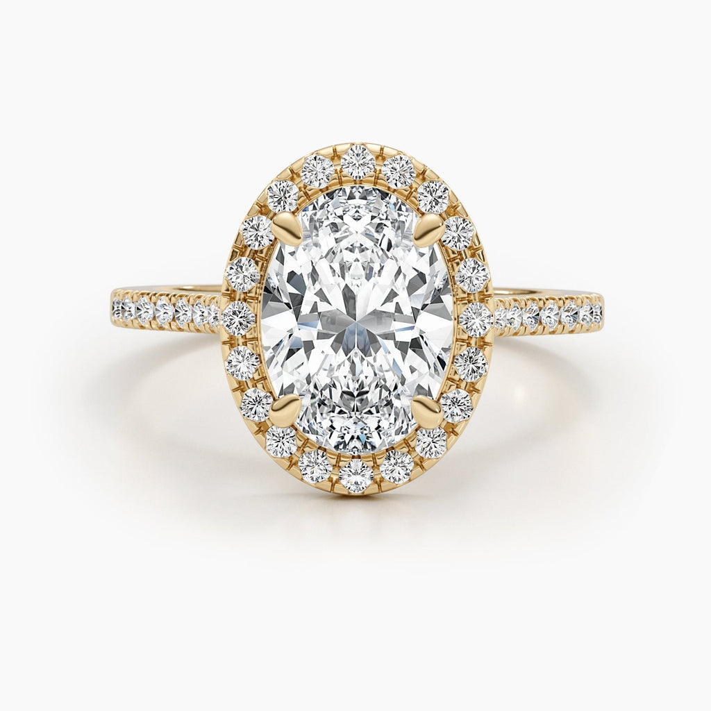 The Halo Glow Ring - Oval Halo Pave Diamond Ring