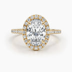 The Halo Glow Ring - Oval Halo Pave Diamond Ring