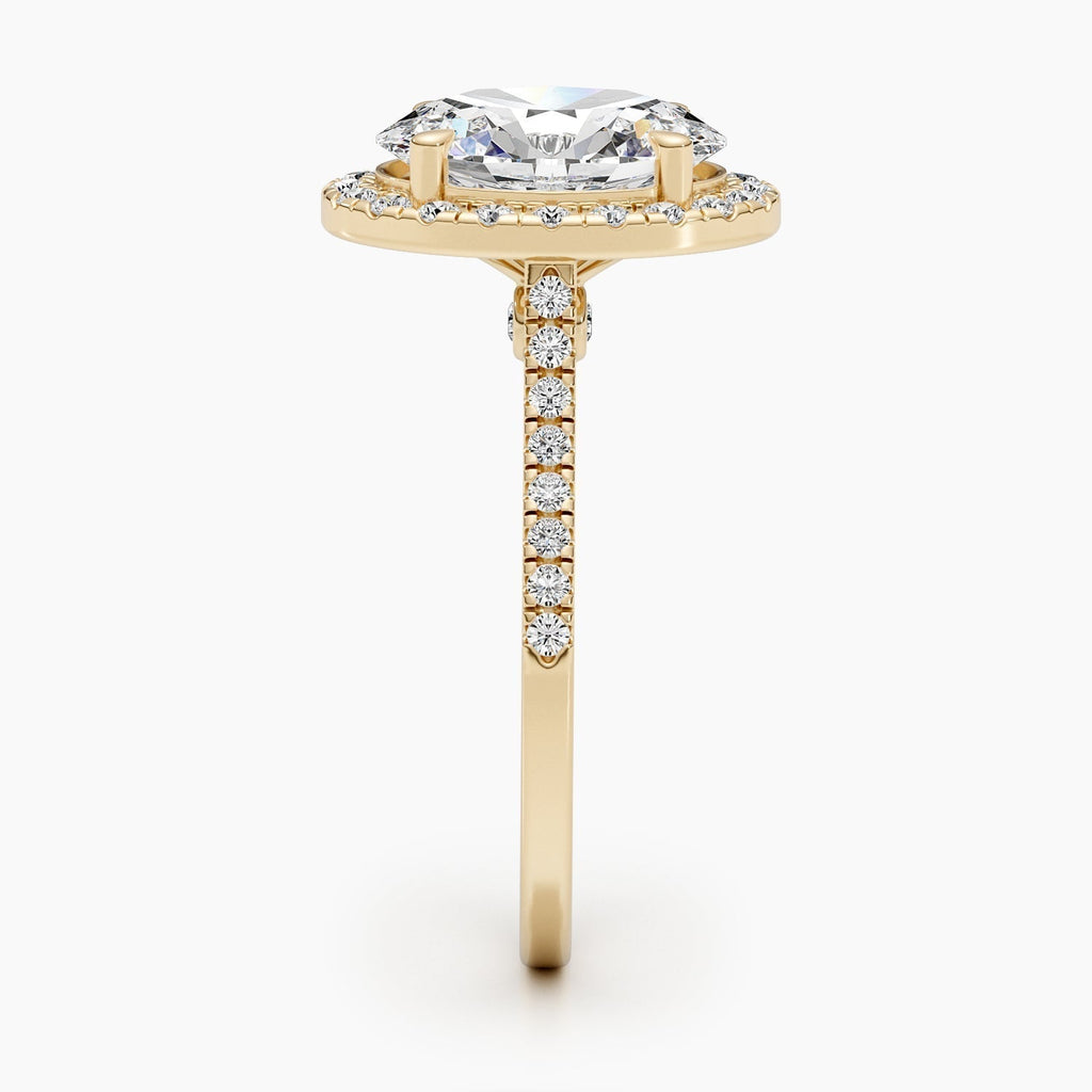 The Halo Glow Ring - Oval Halo Pave Diamond Ring