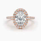 The Halo Glow Ring - Oval Halo Pave Diamond Ring