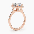 The Halo Glow Ring - Oval Halo Pave Diamond Ring