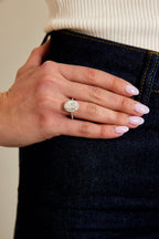 The Halo Glow Ring - Oval Halo Pave Diamond Ring