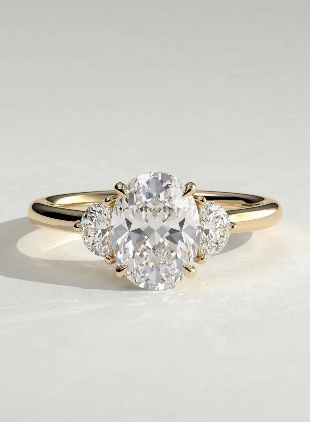 The Helena Ring - Oval & Half Moon Trilogy Diamond Ring