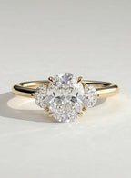 The Helena Ring - Oval & Half Moon Trilogy Diamond Ring