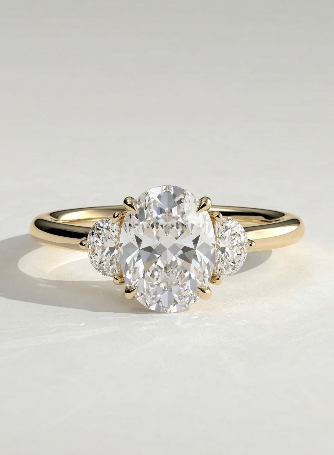 The Helena Ring - Oval & Half Moon Trilogy Diamond Ring