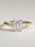 The Holly Ring - Emerald & Baguette Three Stone Ring