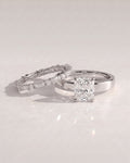 The Isadora Bridal Set - Radiant Cut Ring with Baguette Diamond Band
