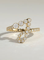 The J Initial Ring - Diamond Bezel Letter Ring