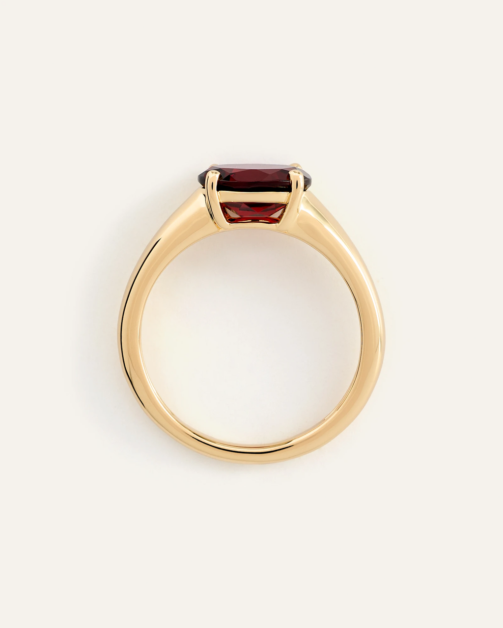 The Jess Ring - Round Garnet Solitaire Ring