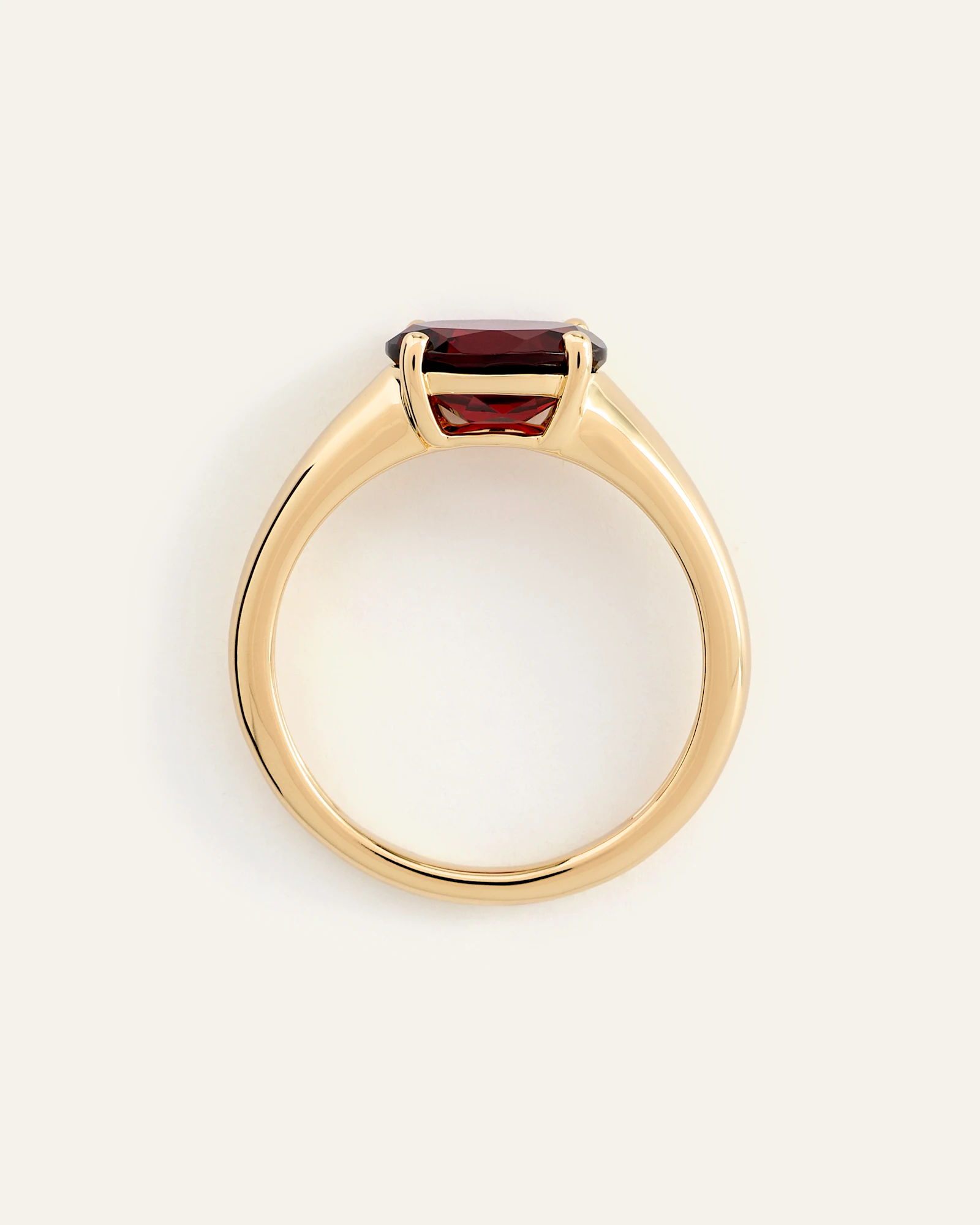 The Jess Ring - Round Garnet Solitaire Ring