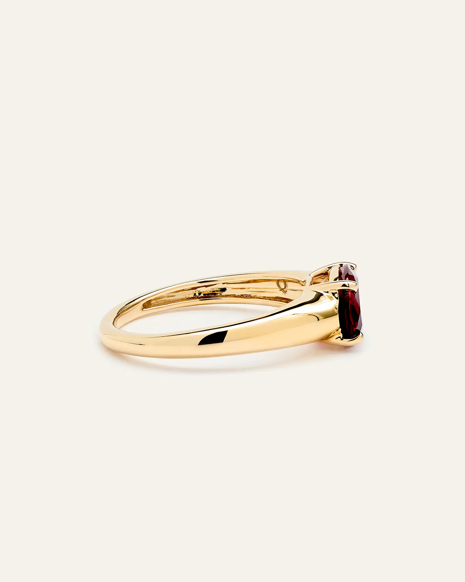 The Jess Ring - Round Garnet Solitaire Ring