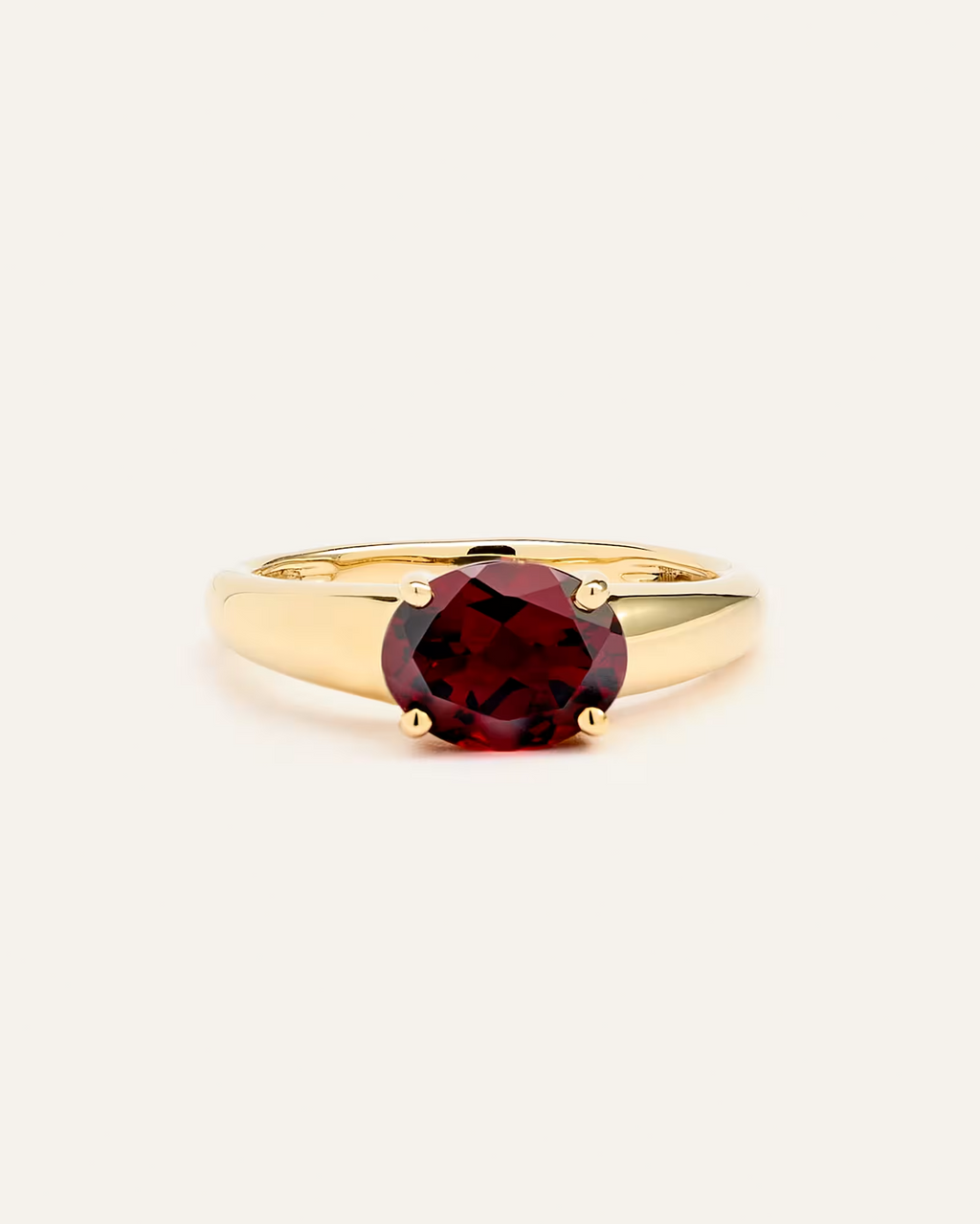The Jess Ring - Round Garnet Solitaire Ring