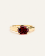 The Jess Ring - Round Garnet Solitaire Ring