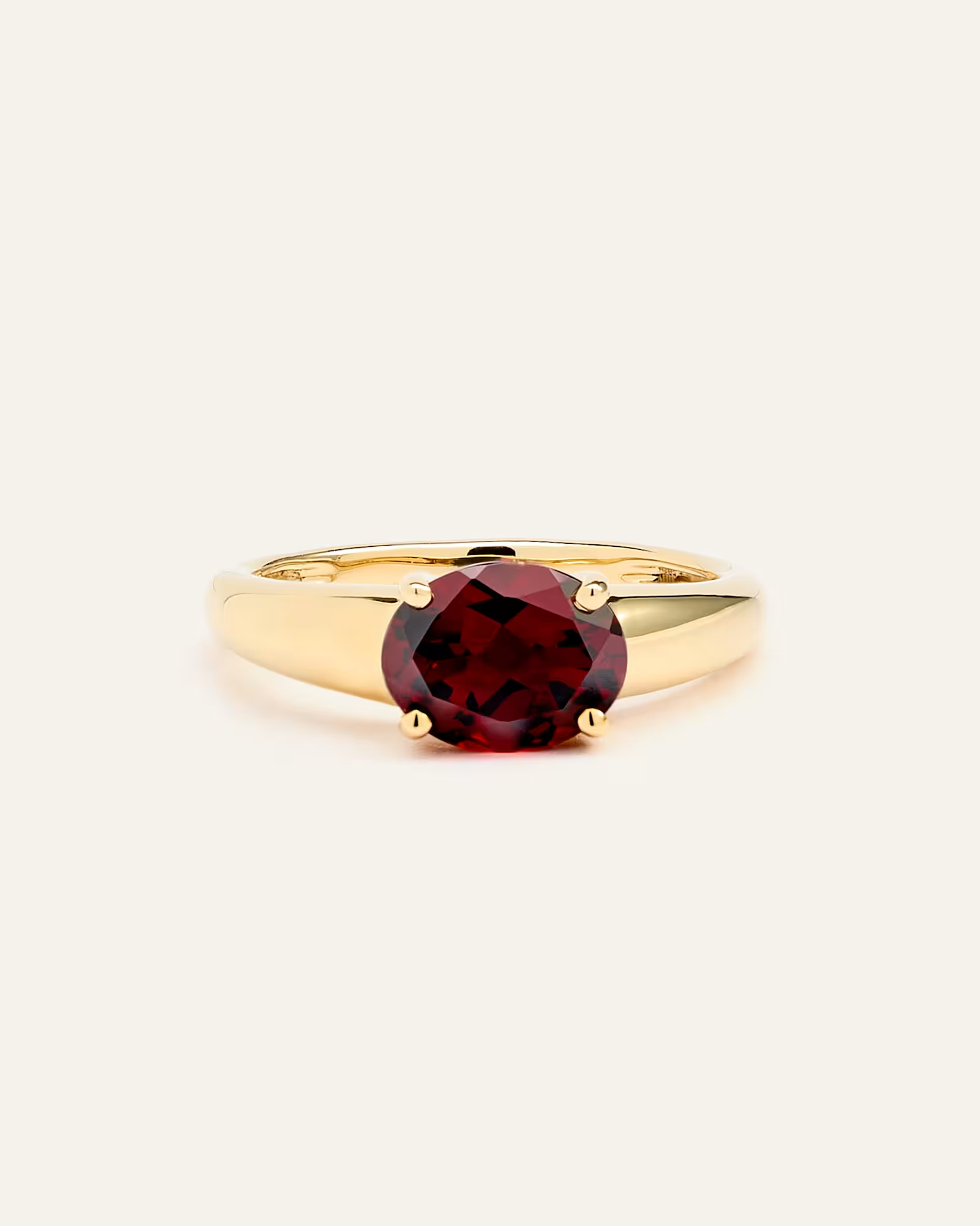 The Jess Ring - Round Garnet Solitaire Ring