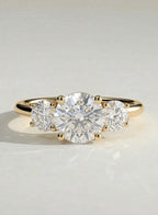 The Juliet Ring - Round Three Stone Diamond Engagement Ring