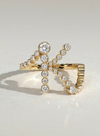 The K Initial Ring - Diamond Bezel Letter Ring