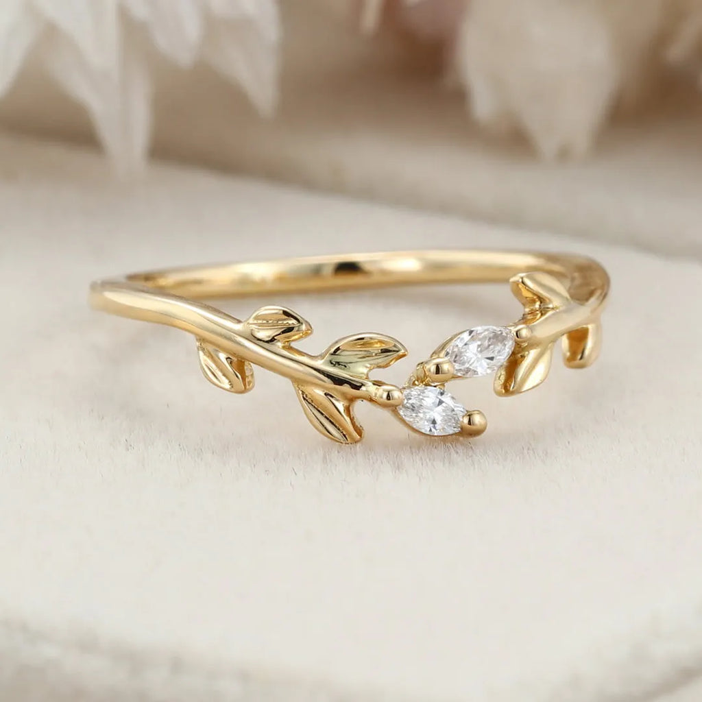 The Liora Ring - Diamond Leaf Vine Ring