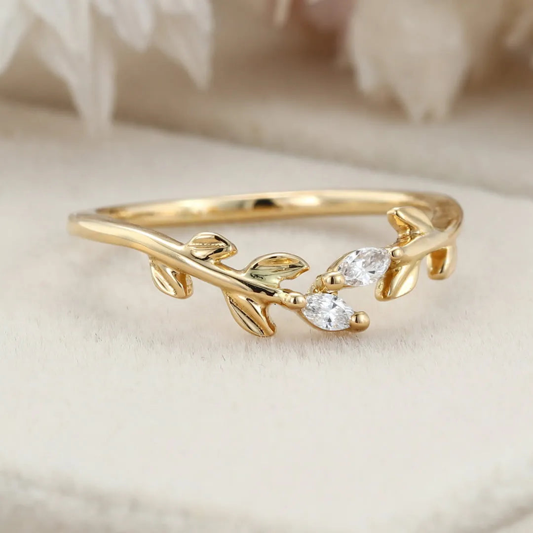 The Liora Ring - Diamond Leaf Vine Ring