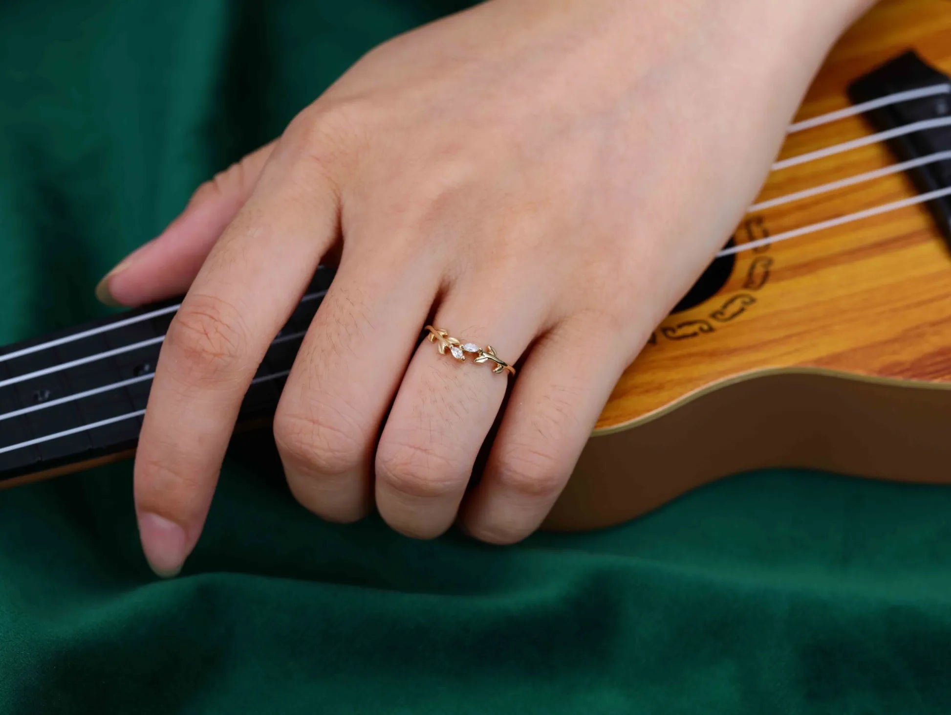 The Liora Ring - Diamond Leaf Vine Ring