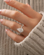 The Lightfall Ring - Pear Diamond Pave Engagement Ring
