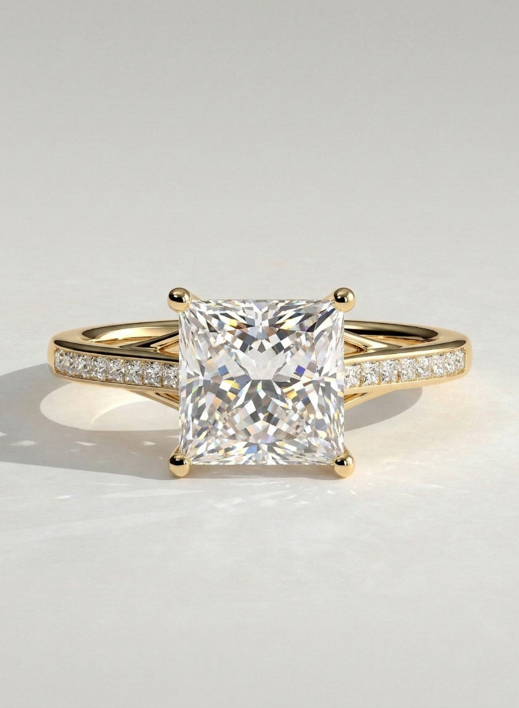 The Lily Ring - Princess Cut Split Shank Diamond Ring