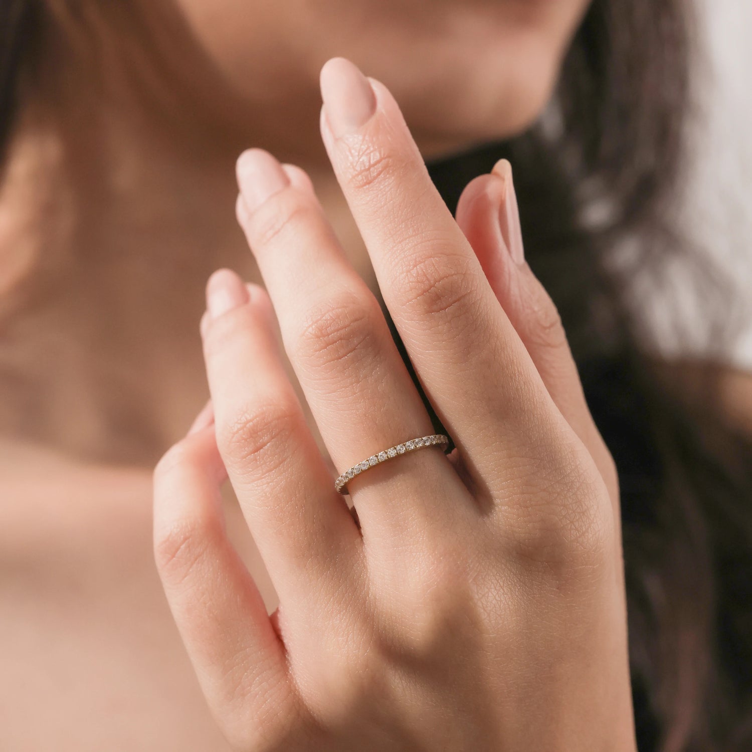 The Liora Band - Full Eternity Micro-Pavé Ring in Silver