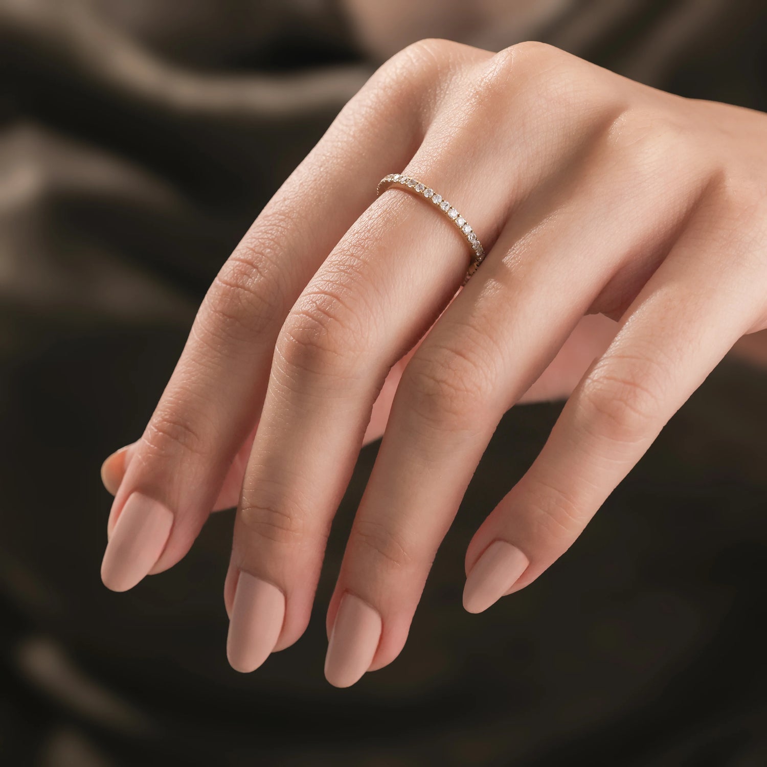 The Liora Band - Full Eternity Micro-Pavé Ring in Silver