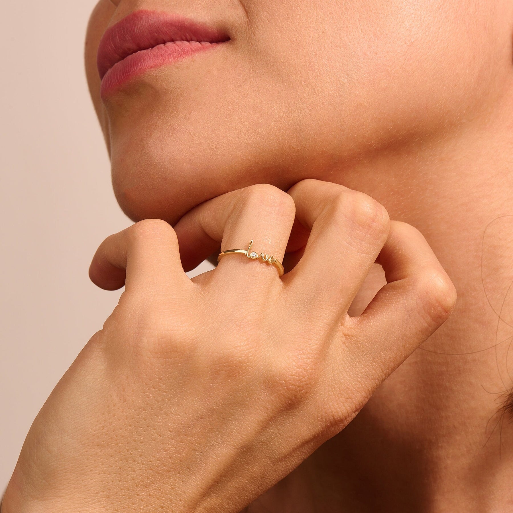 The Love Ring - Diamond Script Ring