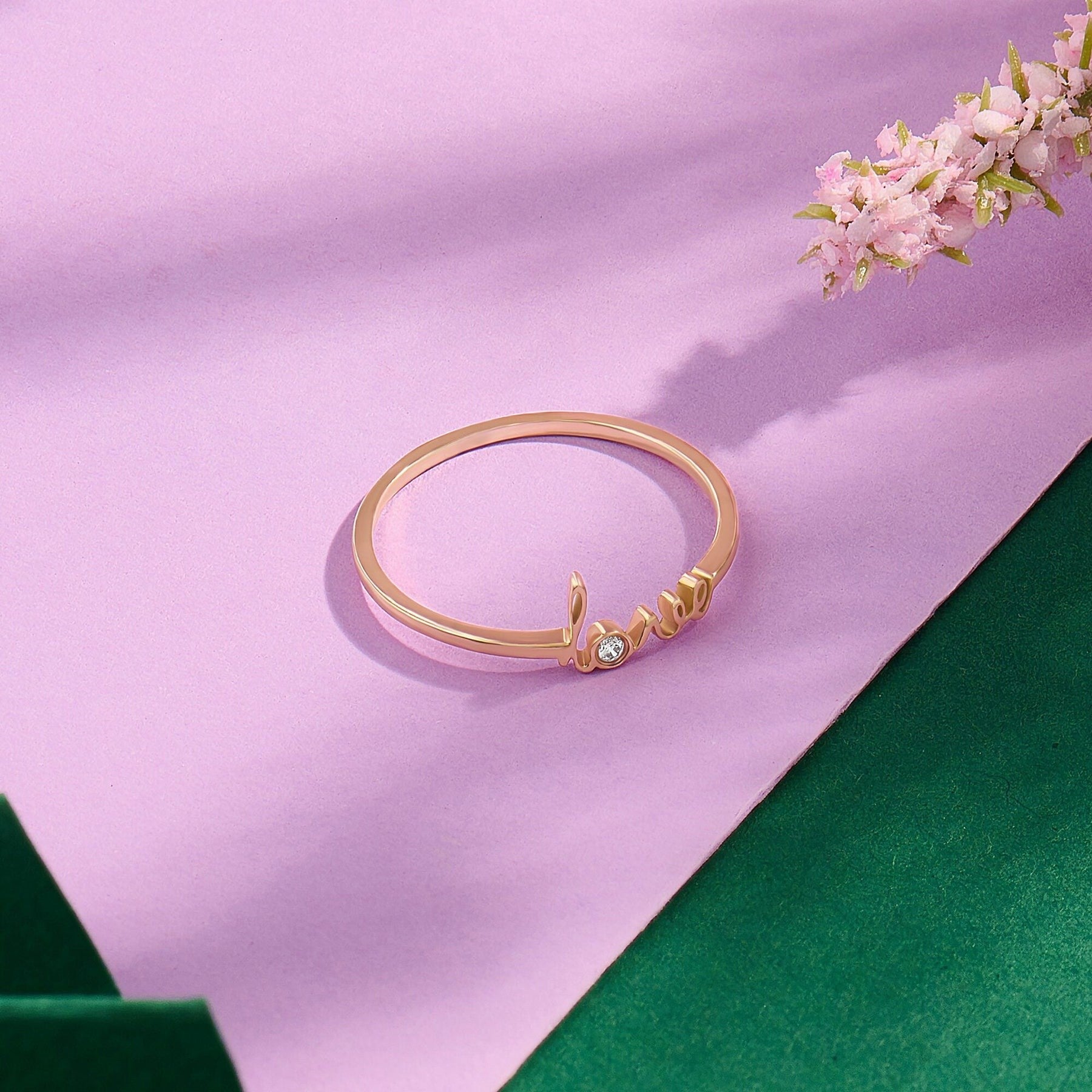 The Love Ring - Diamond Script Ring