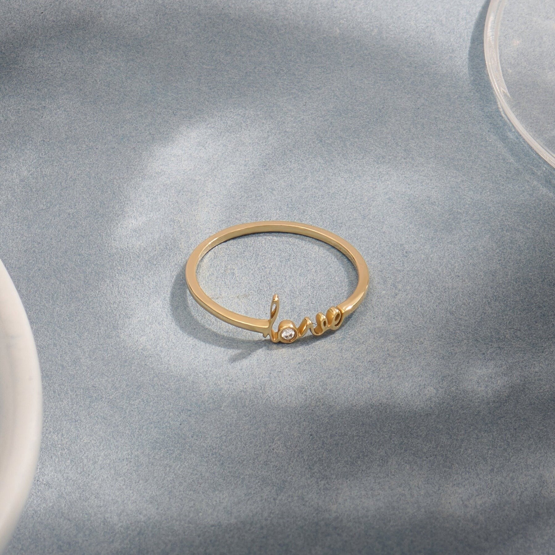 The Love Ring - Diamond Script Ring