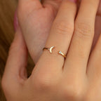 The Luna Ring - Crescent Moon Diamond Ring
