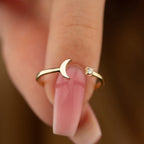 The Luna Ring - Crescent Moon Diamond Ring