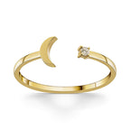 The Luna Ring - Crescent Moon Diamond Ring
