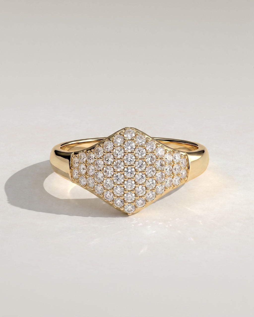 The Maeve Ring - Pavé Diamond Shield Ring