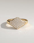 The Maeve Ring - Pavé Diamond Shield Ring