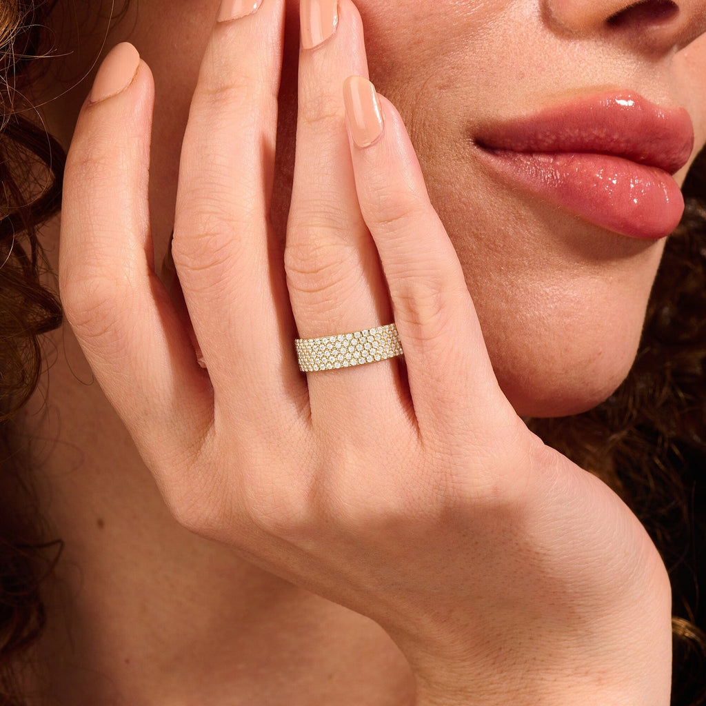The Margot Band - Wide Pavé Diamond Band