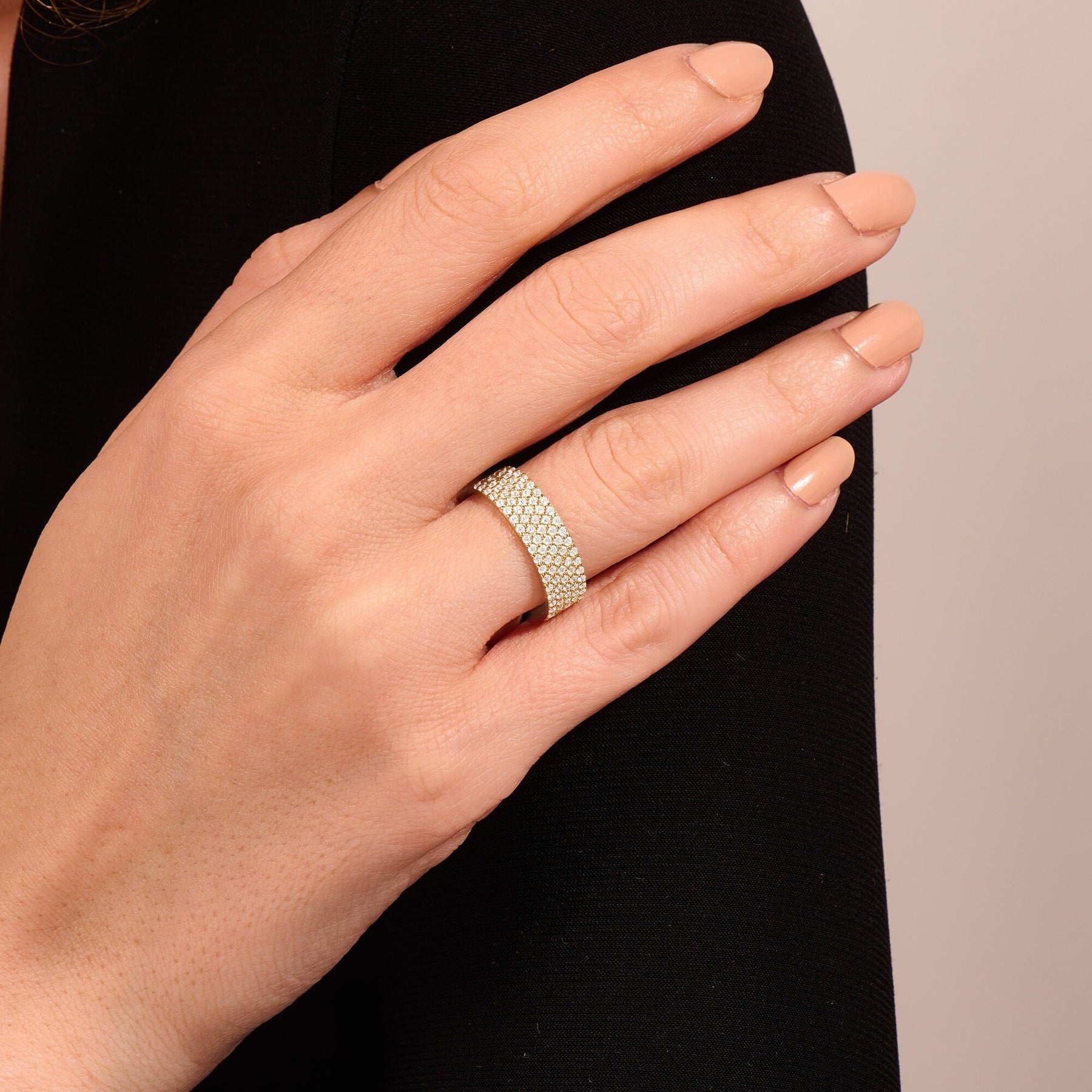 The Margot Band - Wide Pavé Diamond Band