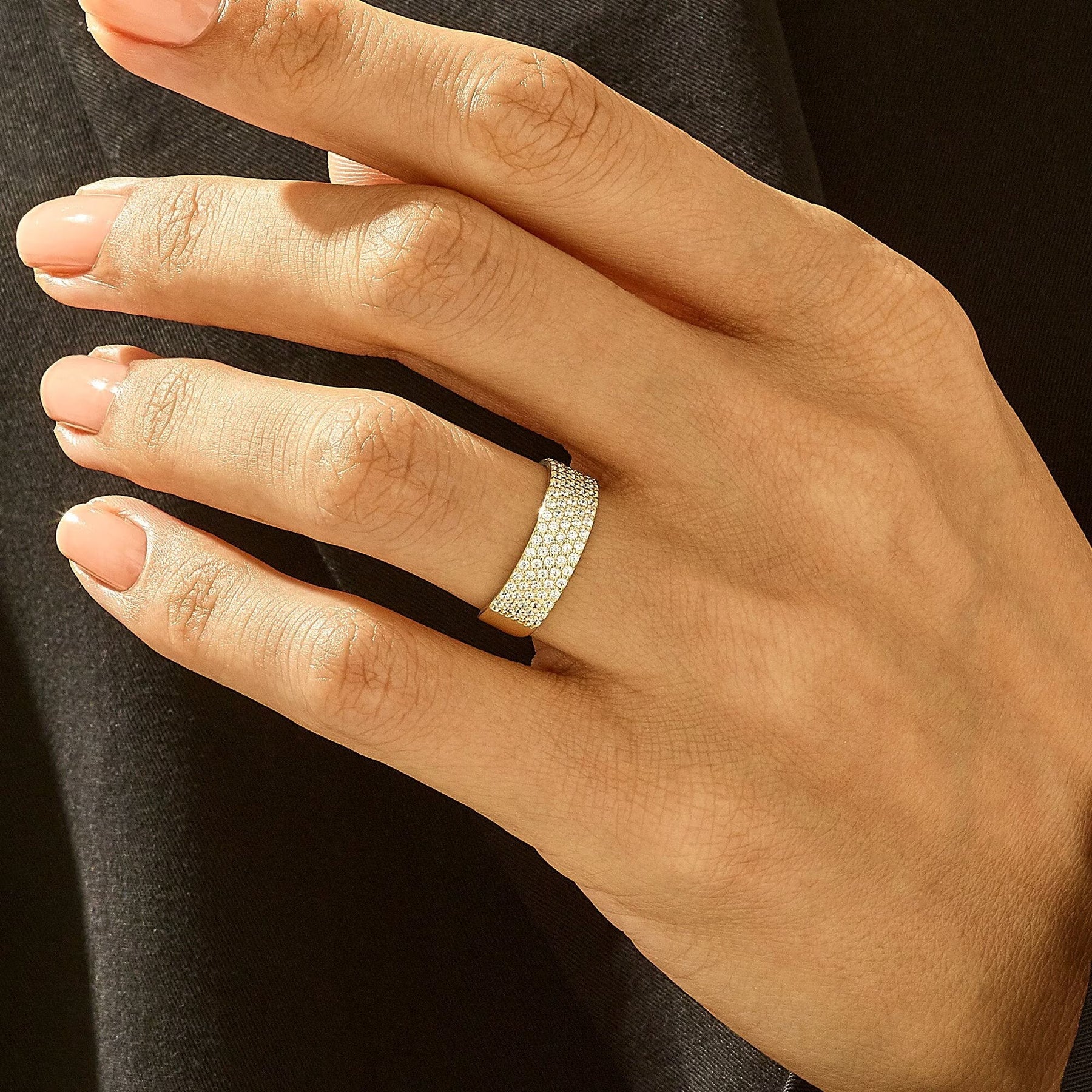 The Margot Band - Wide Pavé Diamond Band