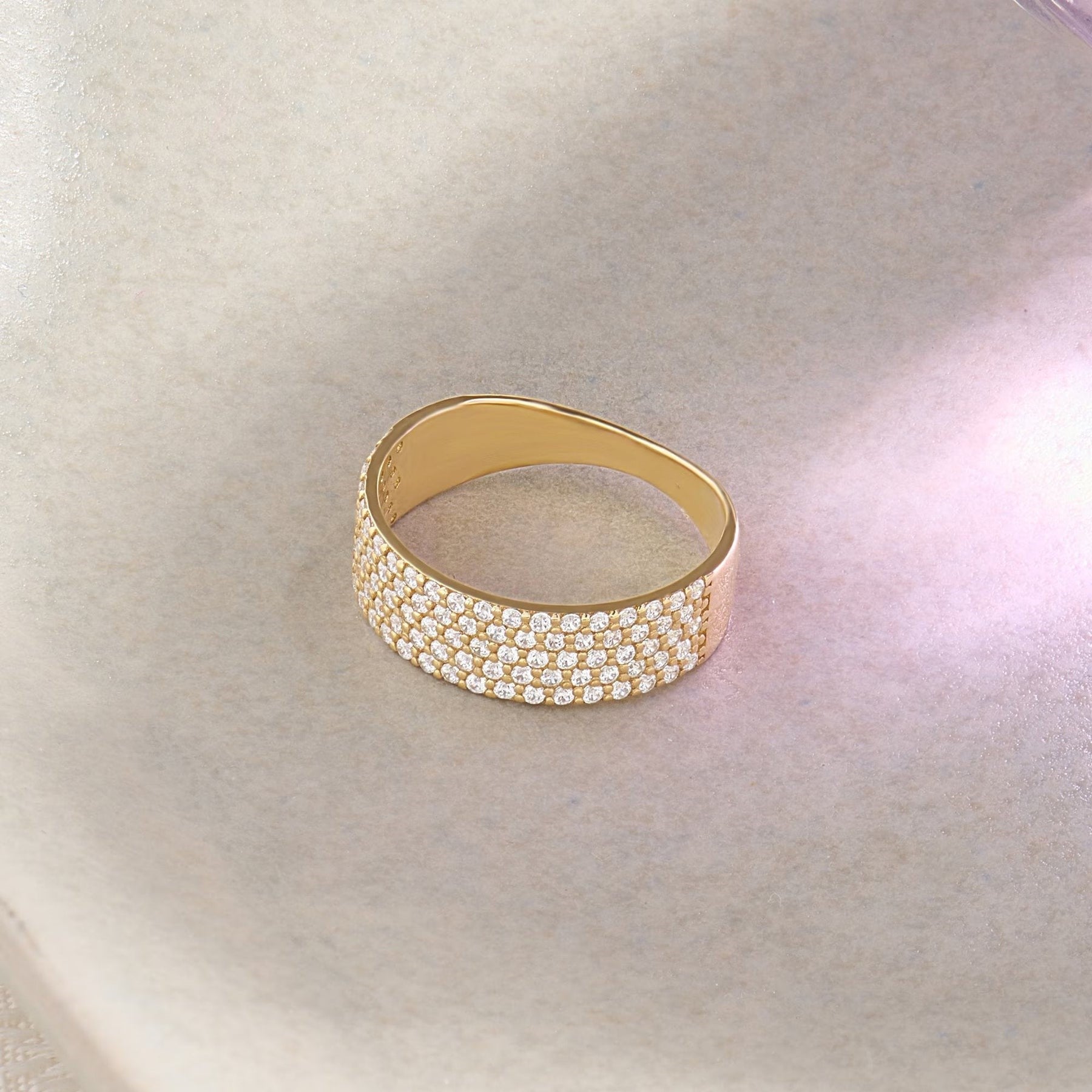 The Margot Band - Wide Pavé Diamond Band