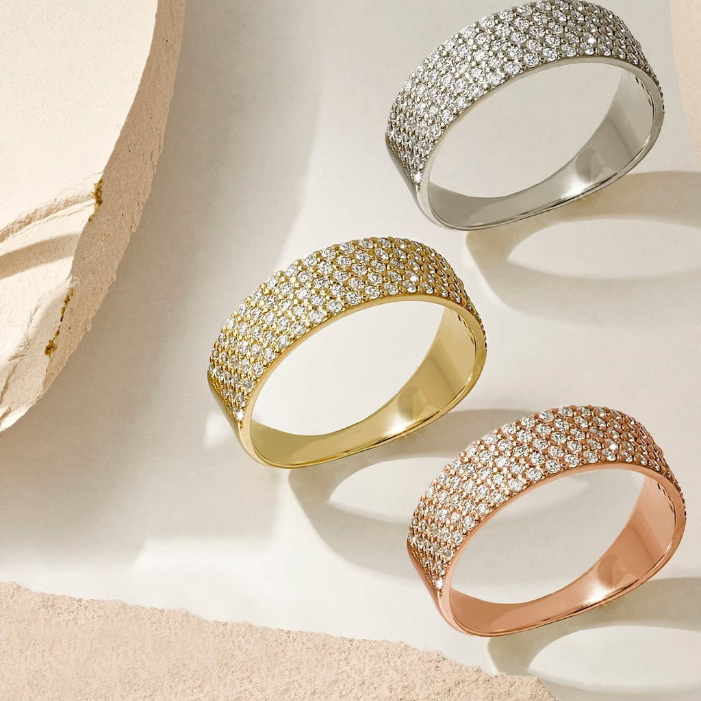 The Margot Band - Wide Pavé Diamond Band