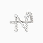 The N Initial Ring - Diamond Bezel Letter Ring