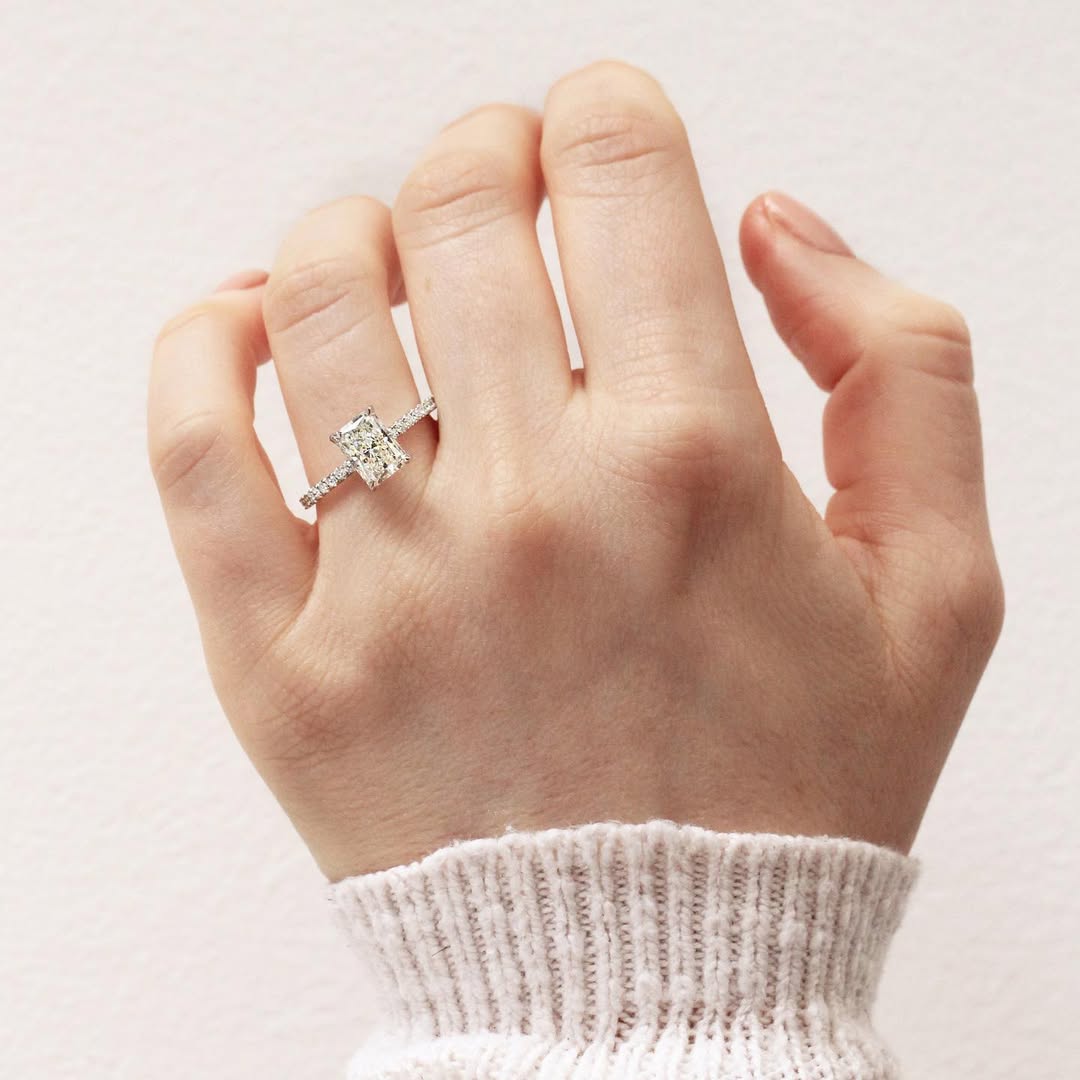 The Nora Ring – Radiant Pave Diamond Engagement Ring