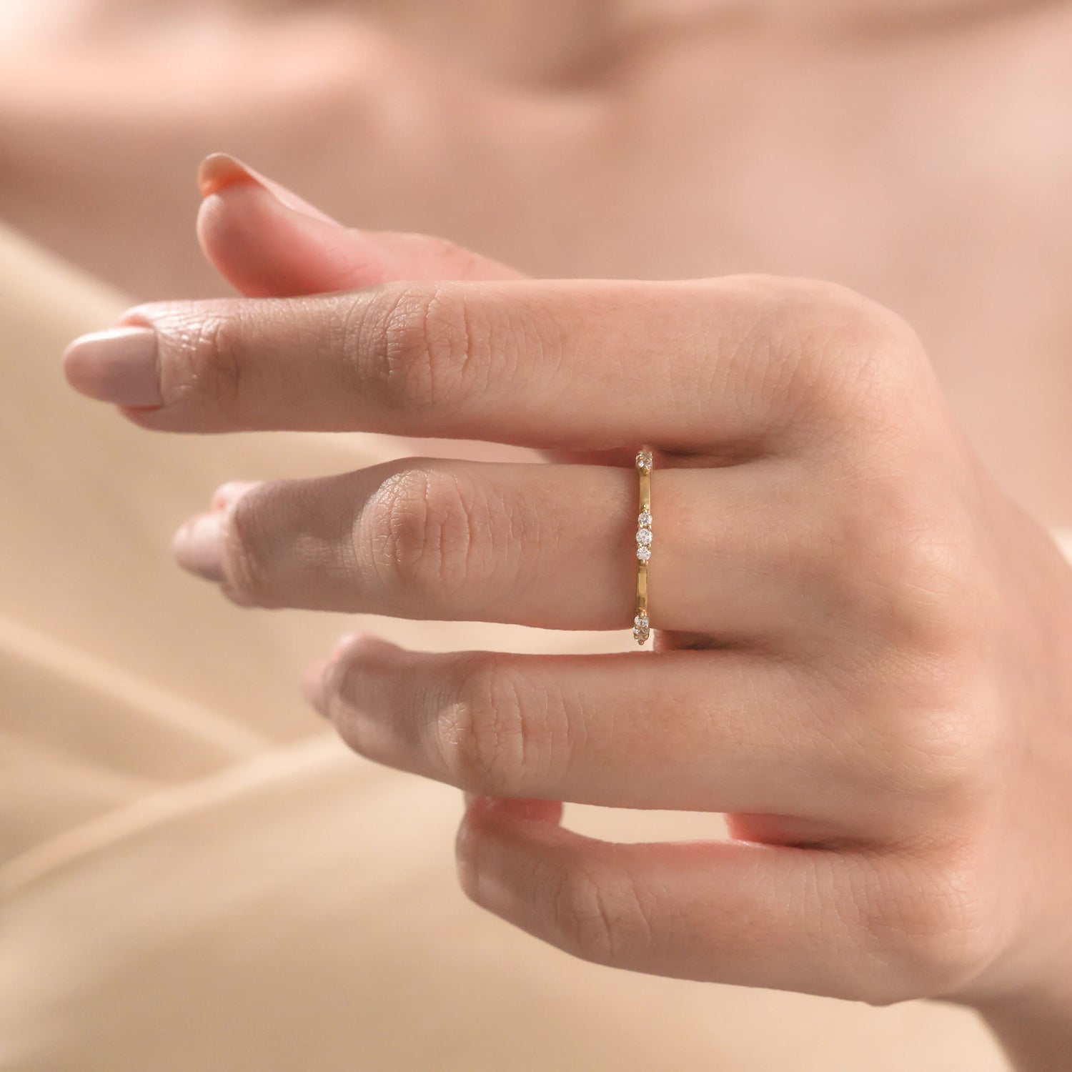 The Odile Band - Petite Round Wedding Ring in Silver