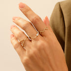 The Ondine Ring - Round Brilliant Wave Band in Silver