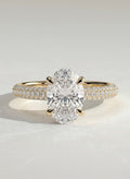 The Pave Bella - Oval Triple Row Pave Hidden Halo Ring