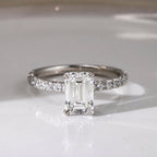 The Pave Chloe - Hidden Halo Diamond Ring With Pave Band