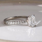 The Pave Chloe - Hidden Halo Diamond Ring With Pave Band